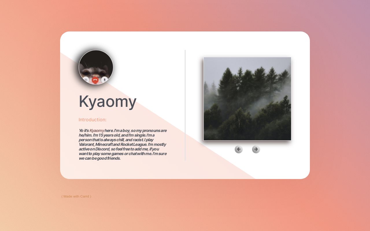 Carrd profile picture for @kyaomy